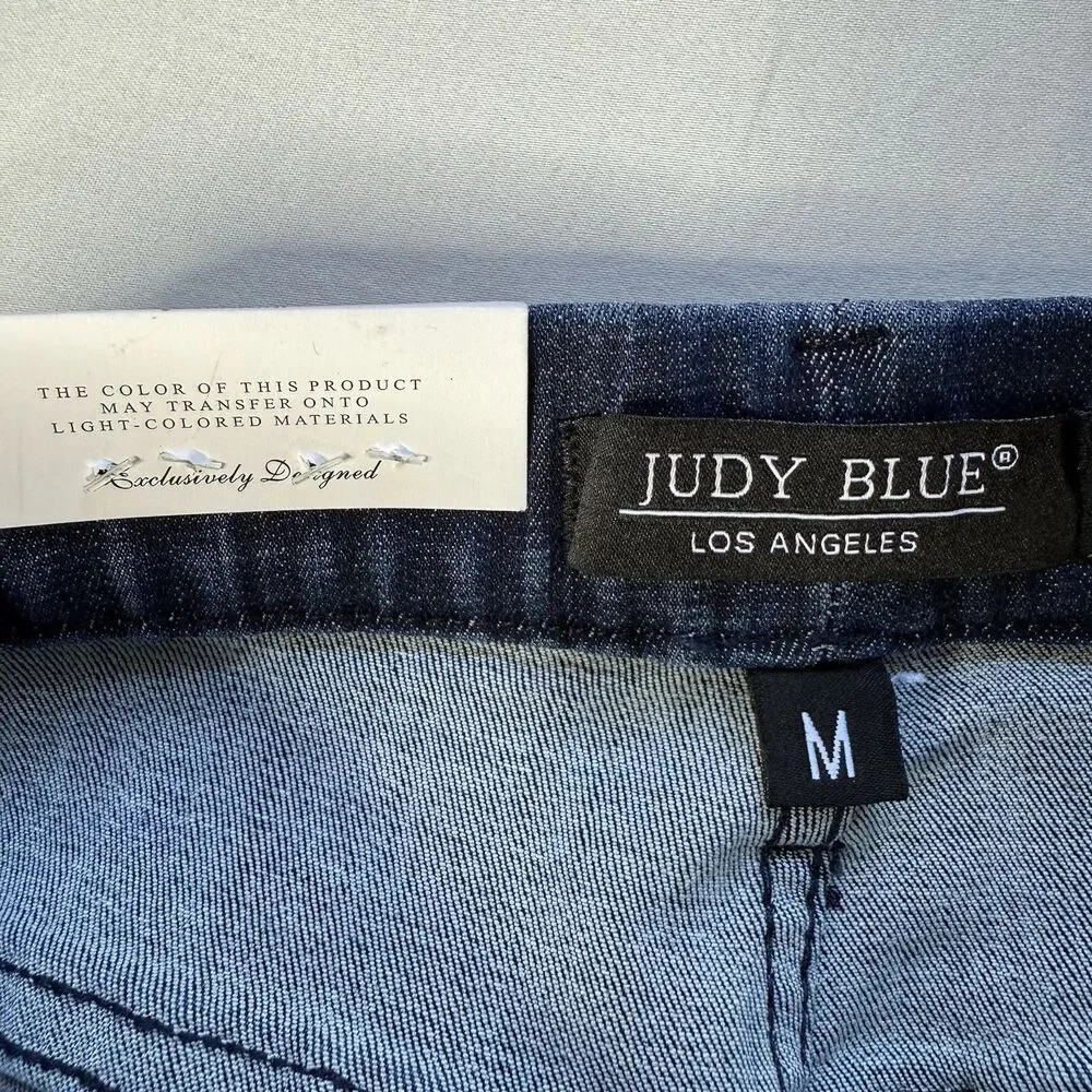 Judy Blue Pull On Shorts Medium Dolphin Hem Elastic High Waist Stretch JB150199 - Picture 10 of 13